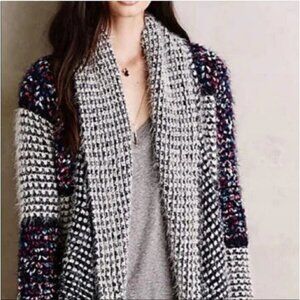 NWT Anthro La Fee Verte Open Front Mixed Confetti Shawl Cardigan Sweater, Size S